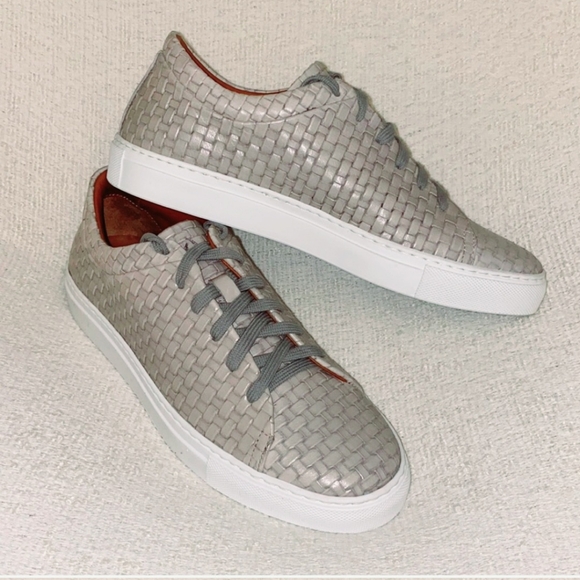 Aquatalia Embossed Leather Sneakers - Picture 7 of 8